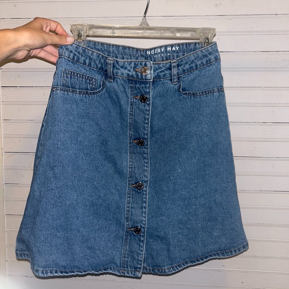 Small Noisy May denim button down short shirt